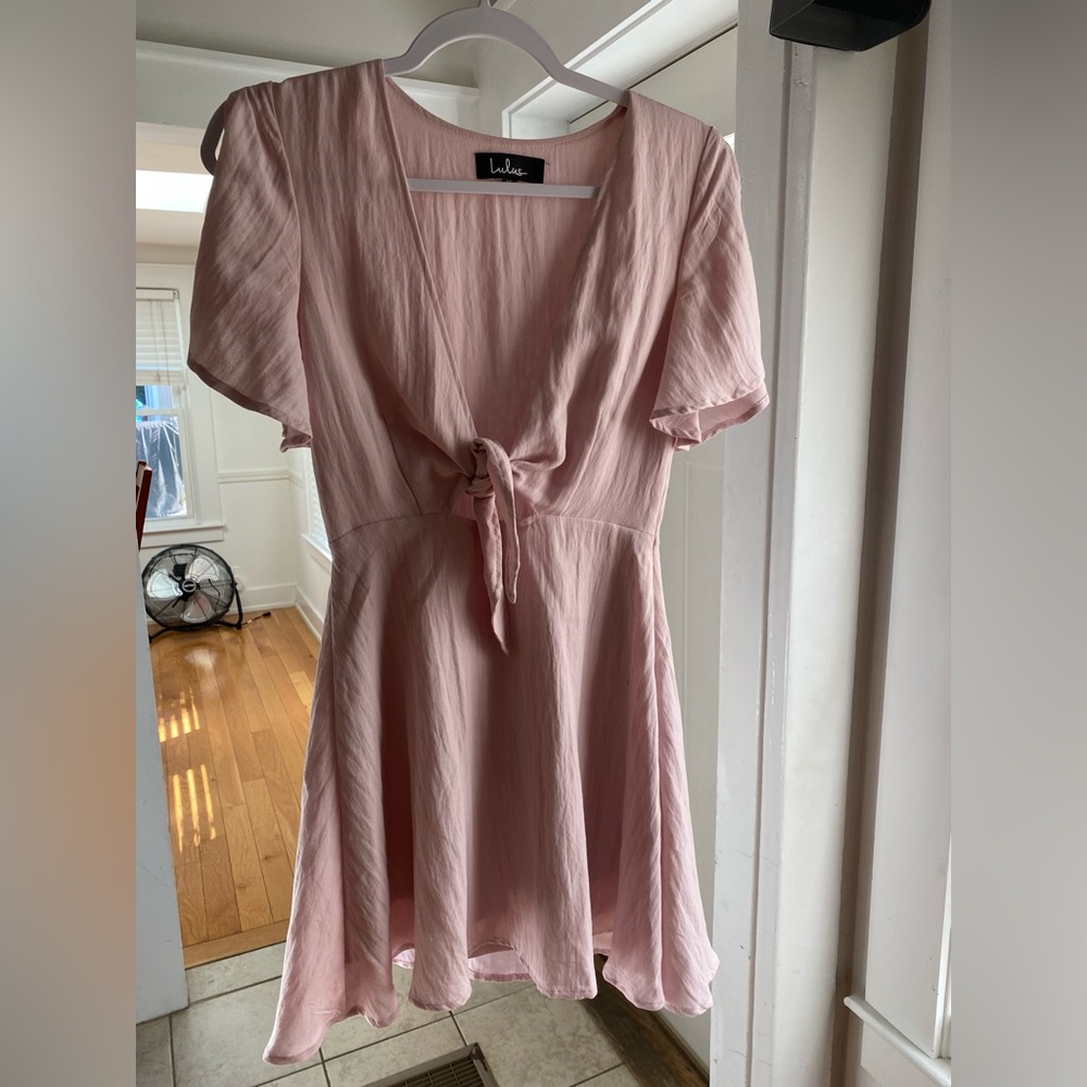 Lulu’s Sea Day Washed Mauve Skater Dress XS